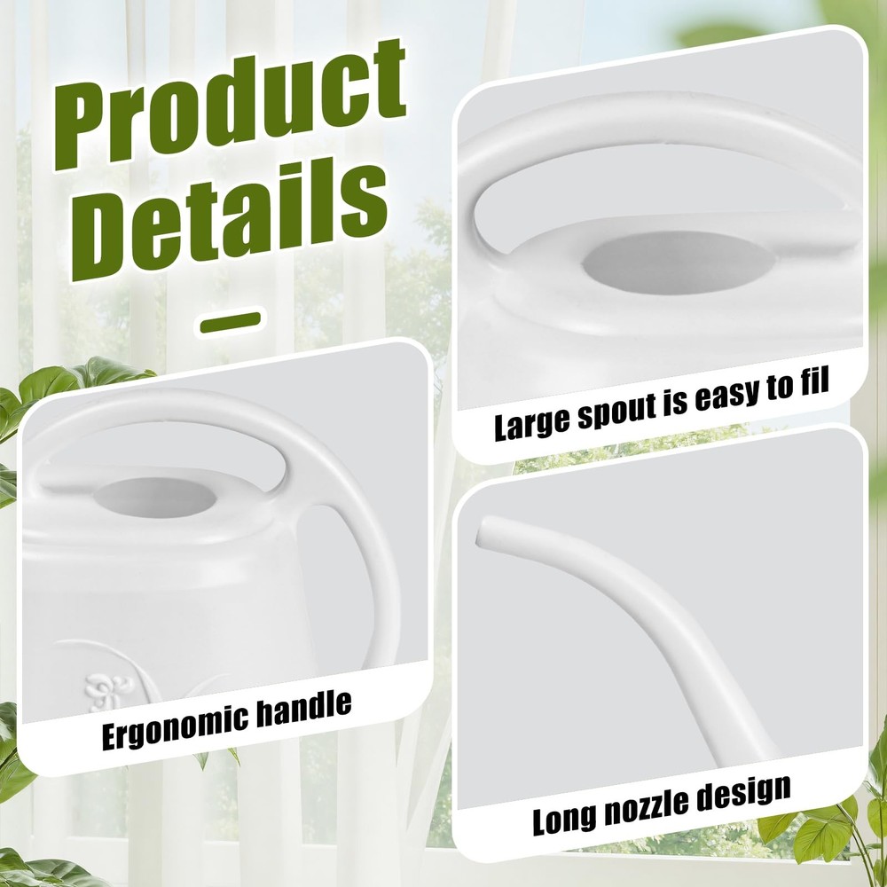 Plastic Watering Can - White Color - 1 Gallon