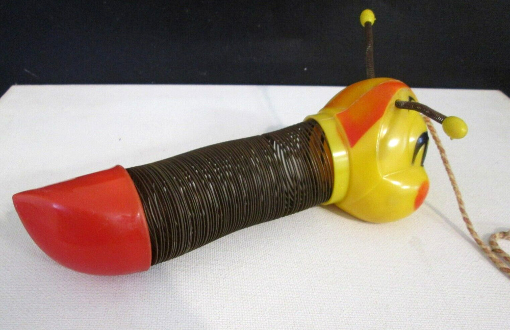 Vintage 1950s Hard Plastic SLINKY WORM Pull Toy