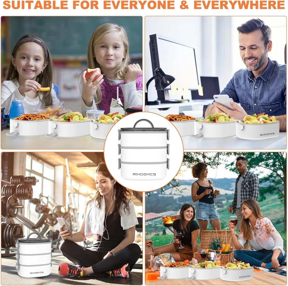 Termos Set Para Comida Grande Caliente Calentador De Portatil Acero Inoxidable