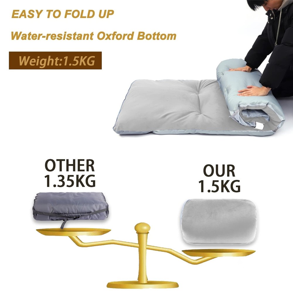 Gehannah Thick Camping Sleeping Pad, Soft Comfortable Microfiber Camping Cot Pad