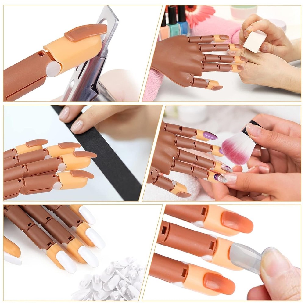 Professional Quality Flexible Nail Mannequin Hand with Complete Practice Tools