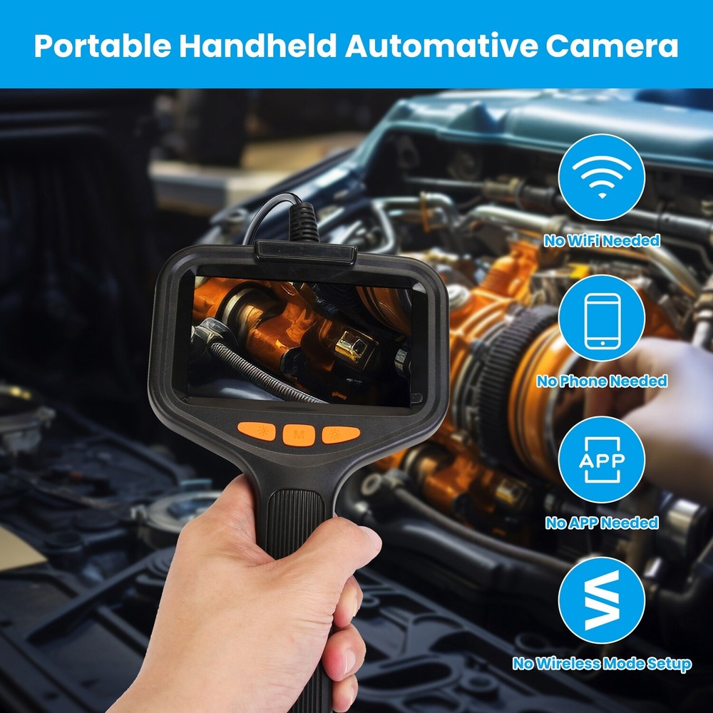 4.3in Inspection Camera Articulating Borescope Endoscope Plumbing Camera Tools