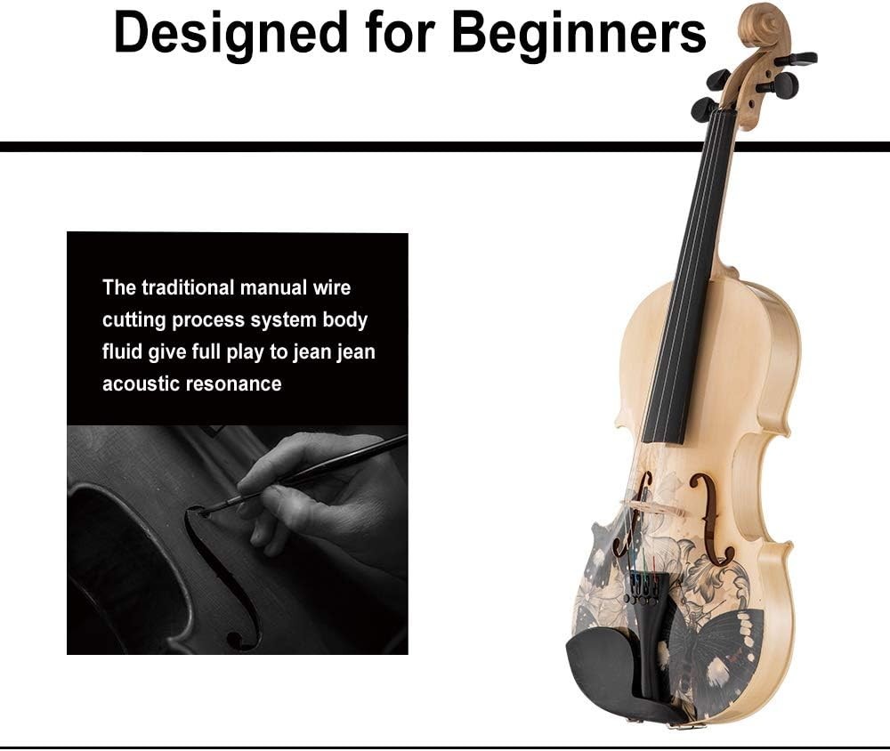 Distinctive Artistic Violin Set Designed for Beginners/Students/adults with H...