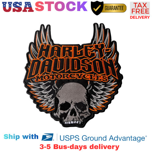 Harley-Davidson 11" Winged Skull Large Back Patch