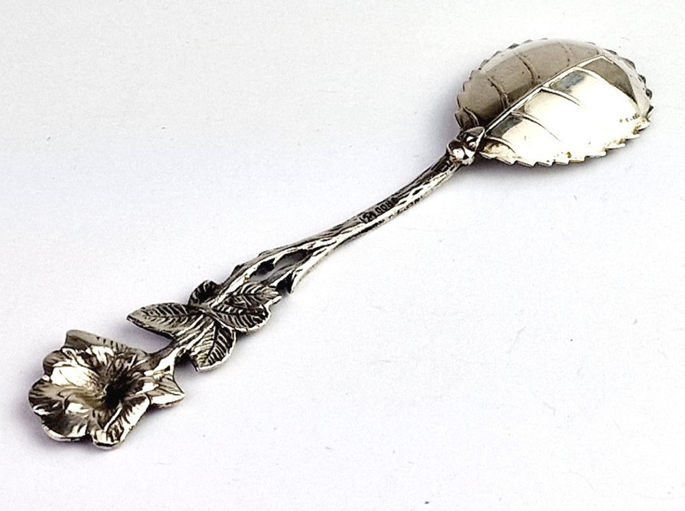 Spoon Hildesheimer Rose Leaf C. Widmann 800 Silver C5