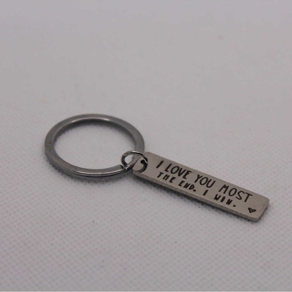 Silver Keychain with Engraved Message