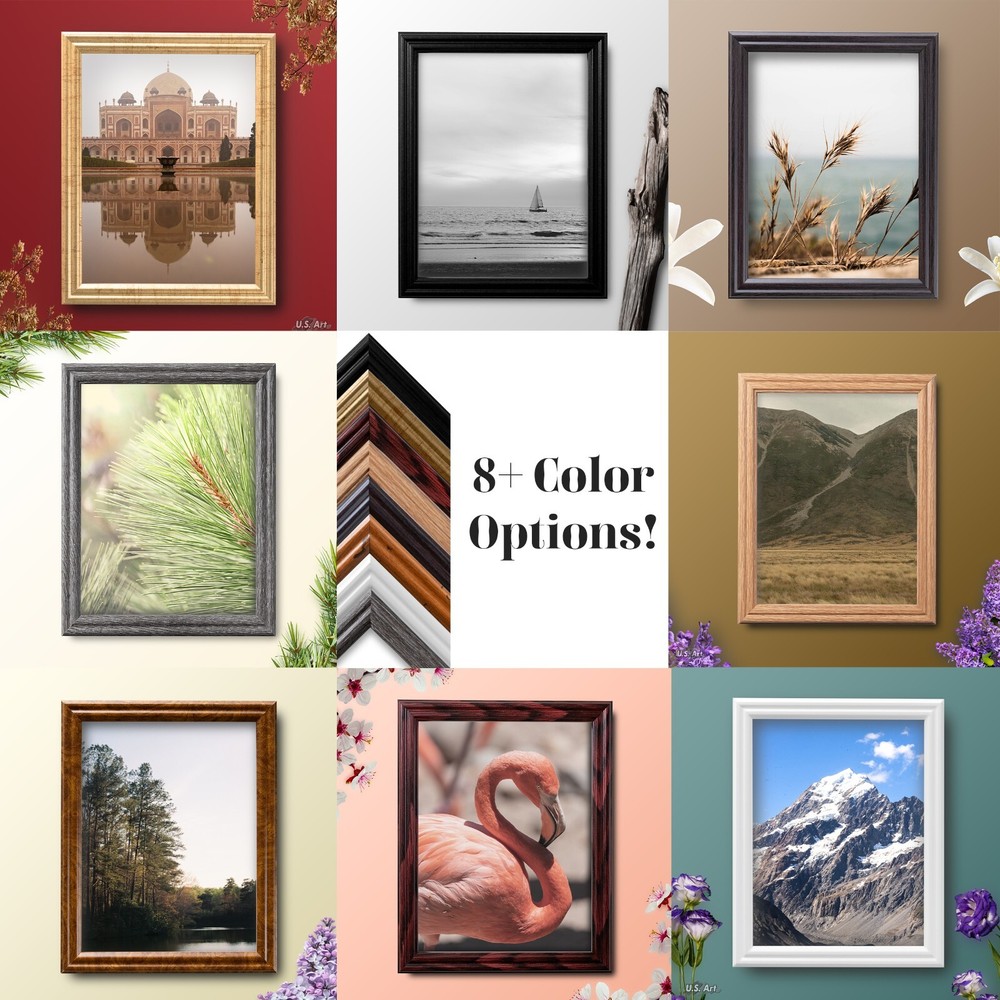 US ART Frames 0.75" Black Solid Poplar Wood Picture Poster Frames S-B