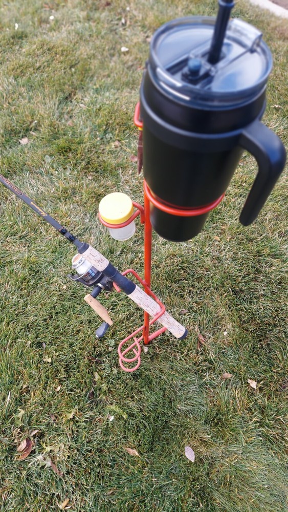 Fishing Pole Holder With Accessories
