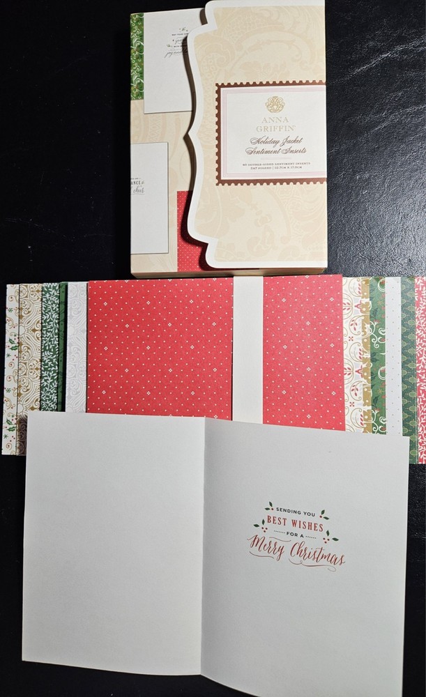 Anna Griffin Holiday Jacket Sentiment Inserts - 48 Double Sided 5x7