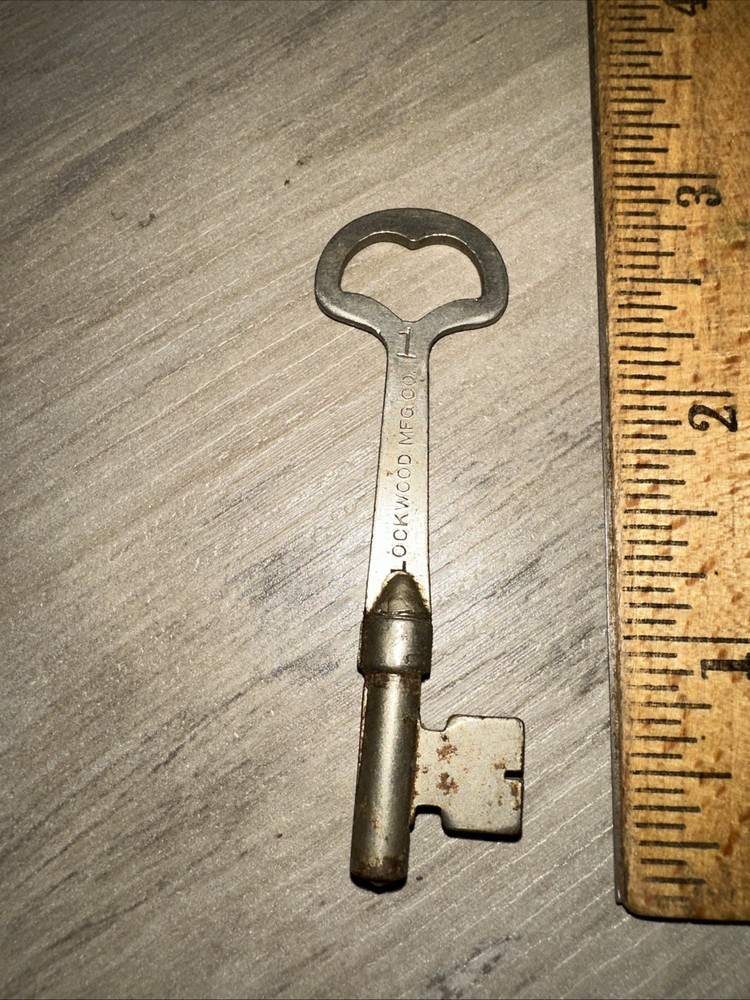Antique Skeleton Key Lockwood #1 Legit Antique Key! Solid Barrel