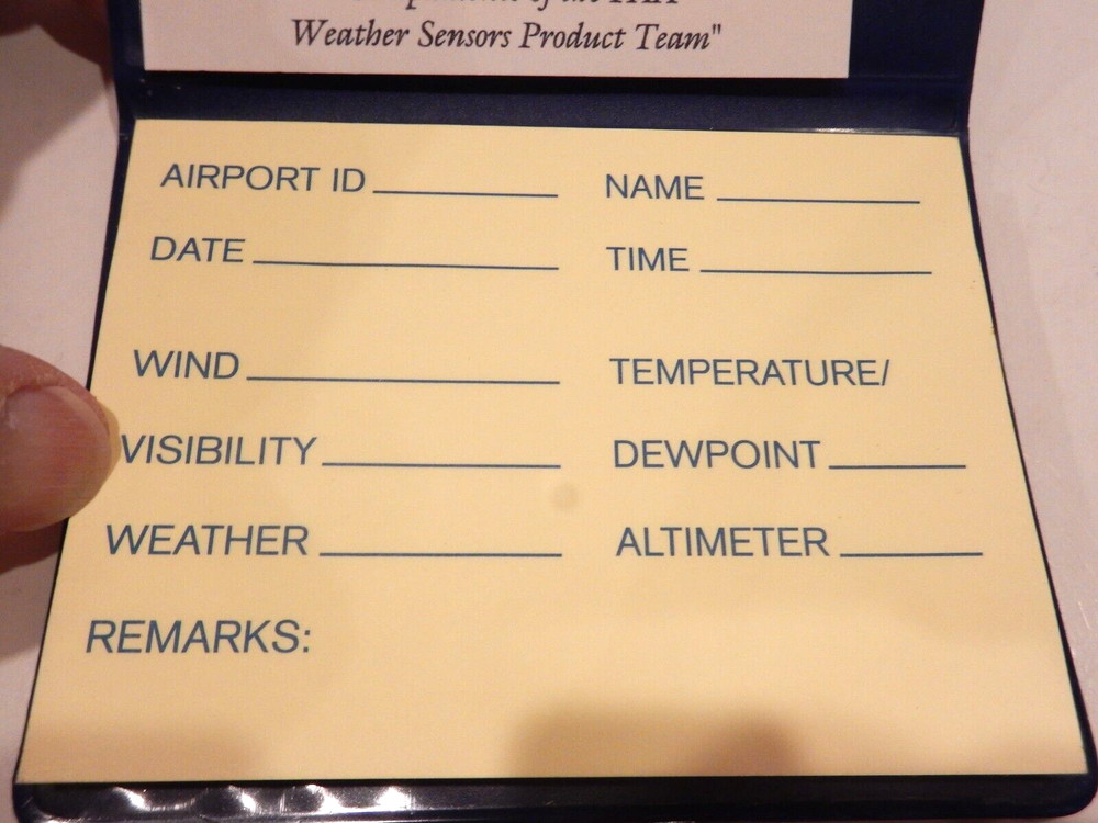 FAA Know " Weather " To Fly Notepad with Case Folder Small