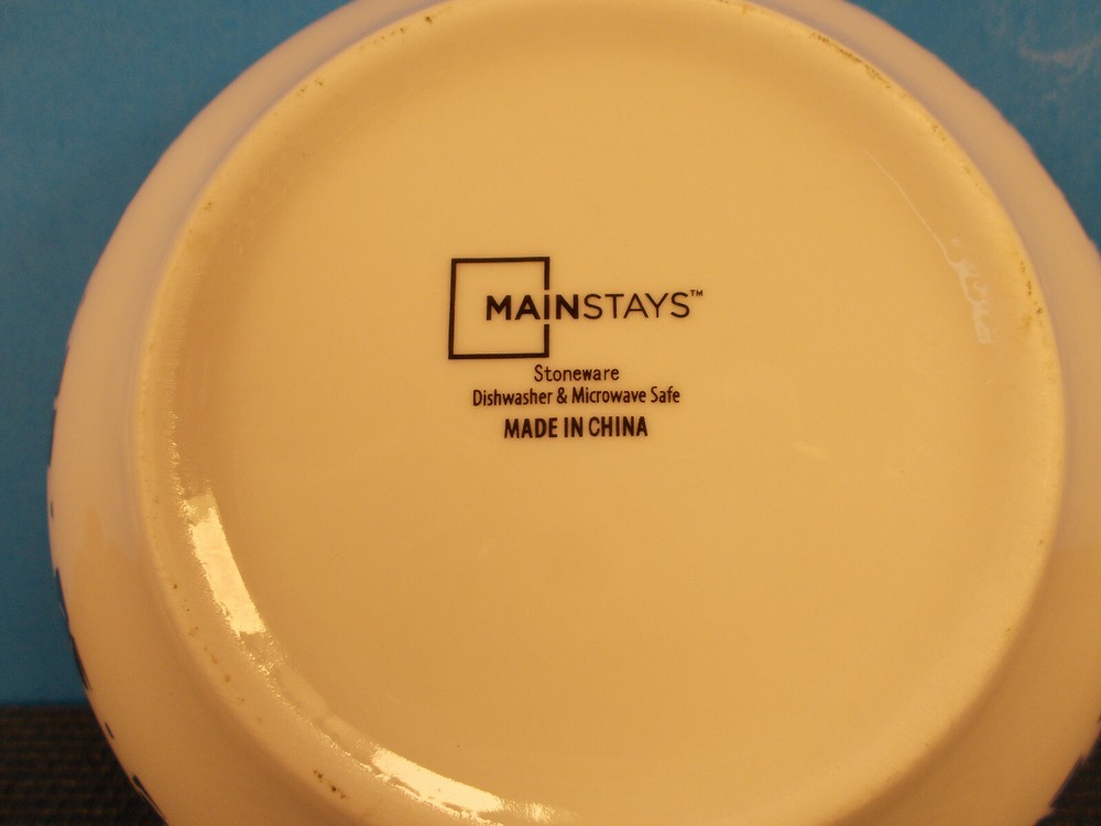 Mainstays Dinnerware Blue Floral Design Cereal Bowl 6"