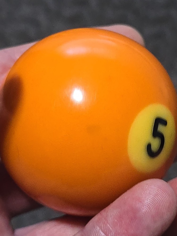 🎱Vintage Replacement Belgian (#5) Pool Ball~Billiards Solid Orange Ball 2"