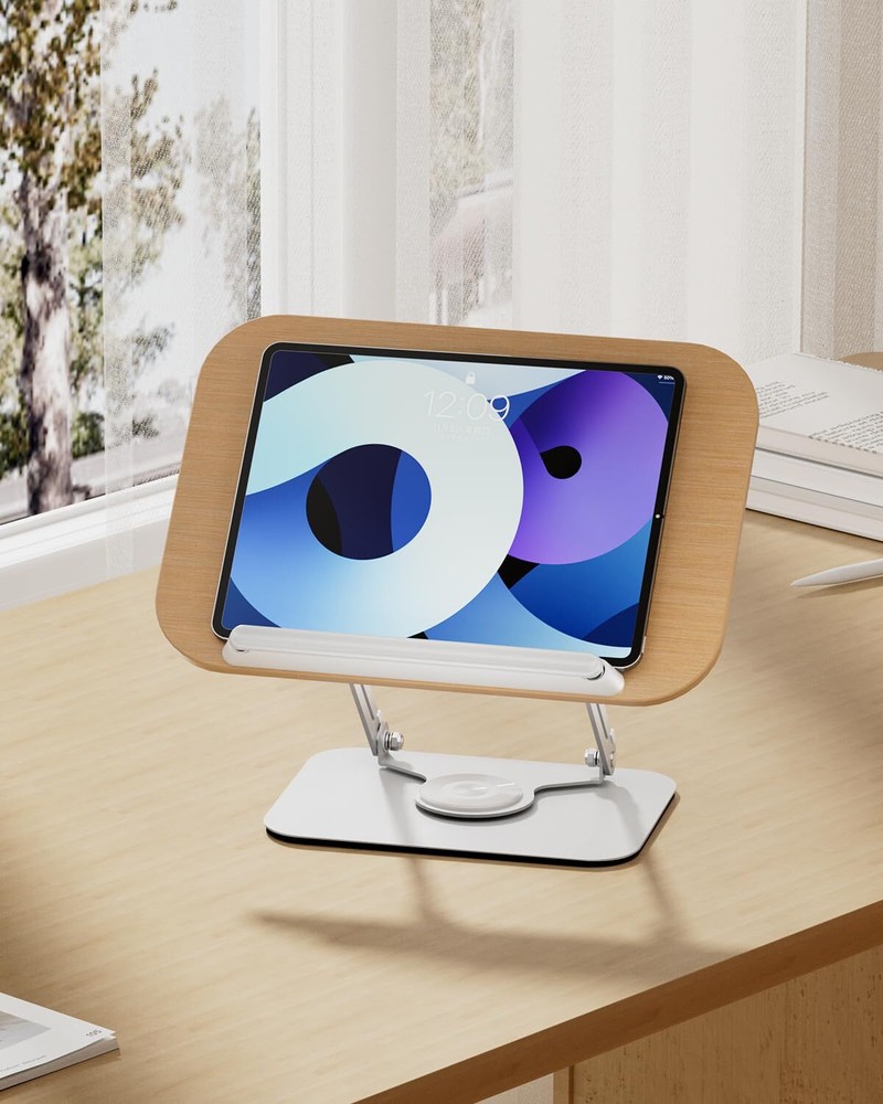 Book Stand for ReadingBook Holder Height&Angle Adjustable 360° Rotating Base ...