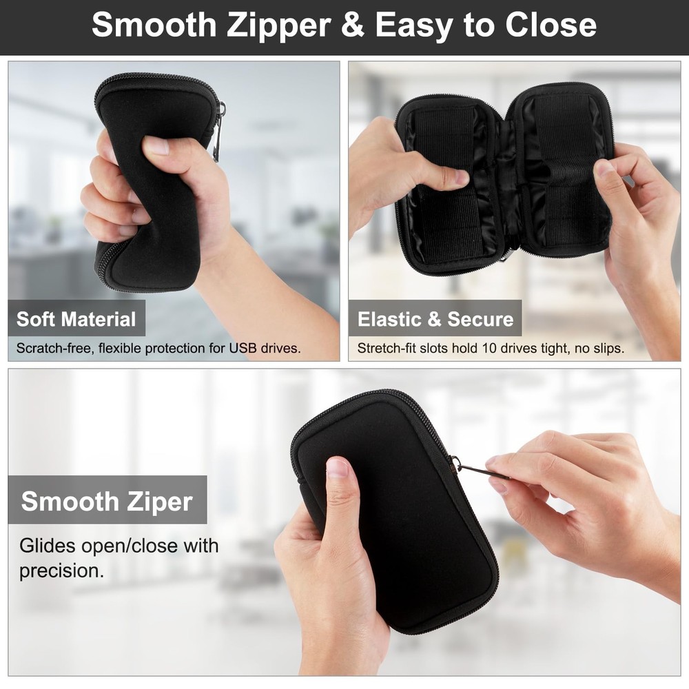 Flash Drive Case USB Storage Case 10 Slots, Portable Thumb Drive USB Holder, ...