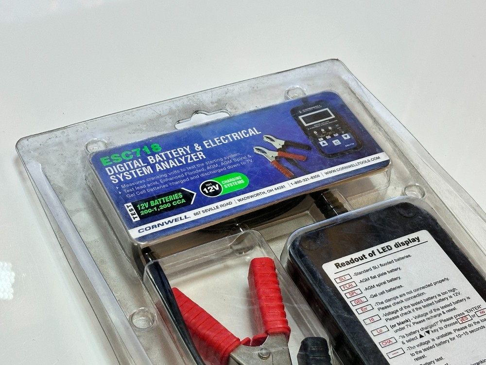 NEW Cornwell Tools Digital Battery & Electrical System Analyzer ESC718 -- NOS