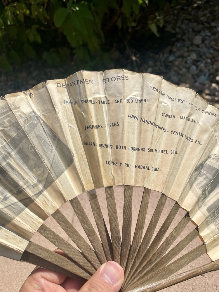 vintage advertising hand fan