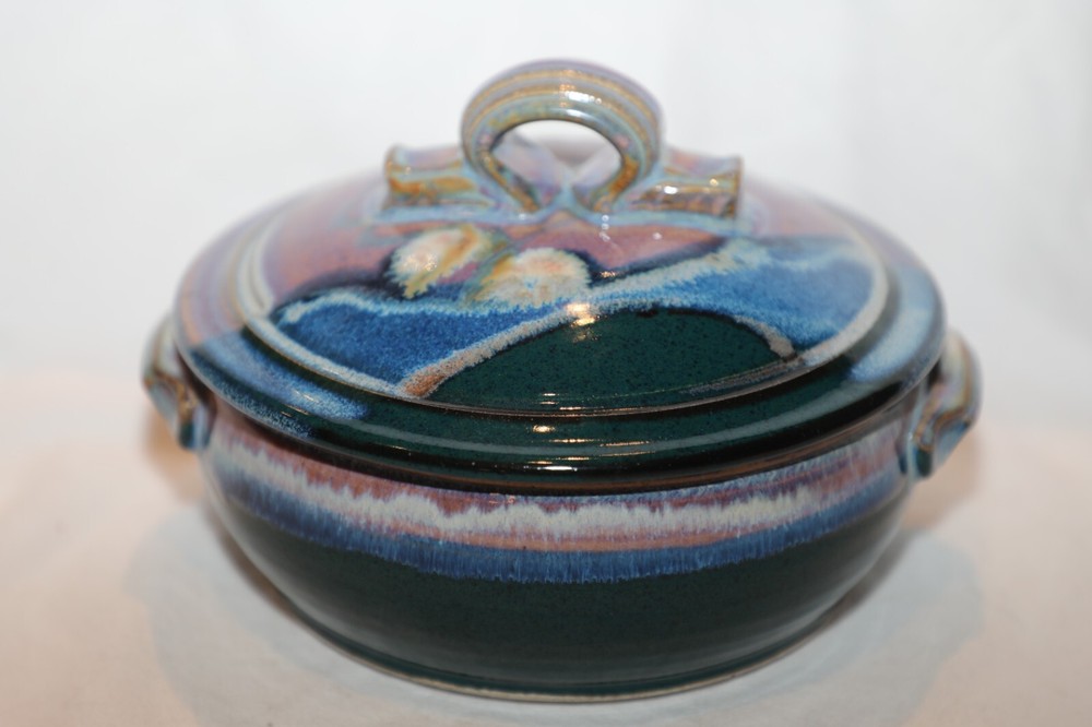 Don Herron Studio Pottery Lidded Covered Casserole Dish EUC