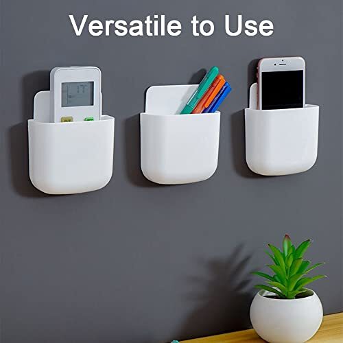 5 Pack Adhesive Remote Control Holder Media Player Controller Holder White