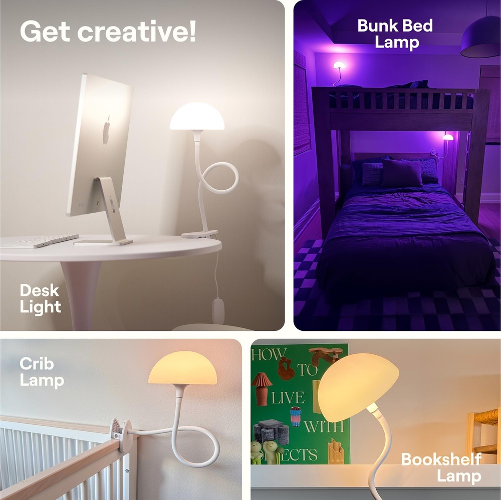 Shroommate Clip On Light and Bedside Table Lamp Reading Light Night Light for...