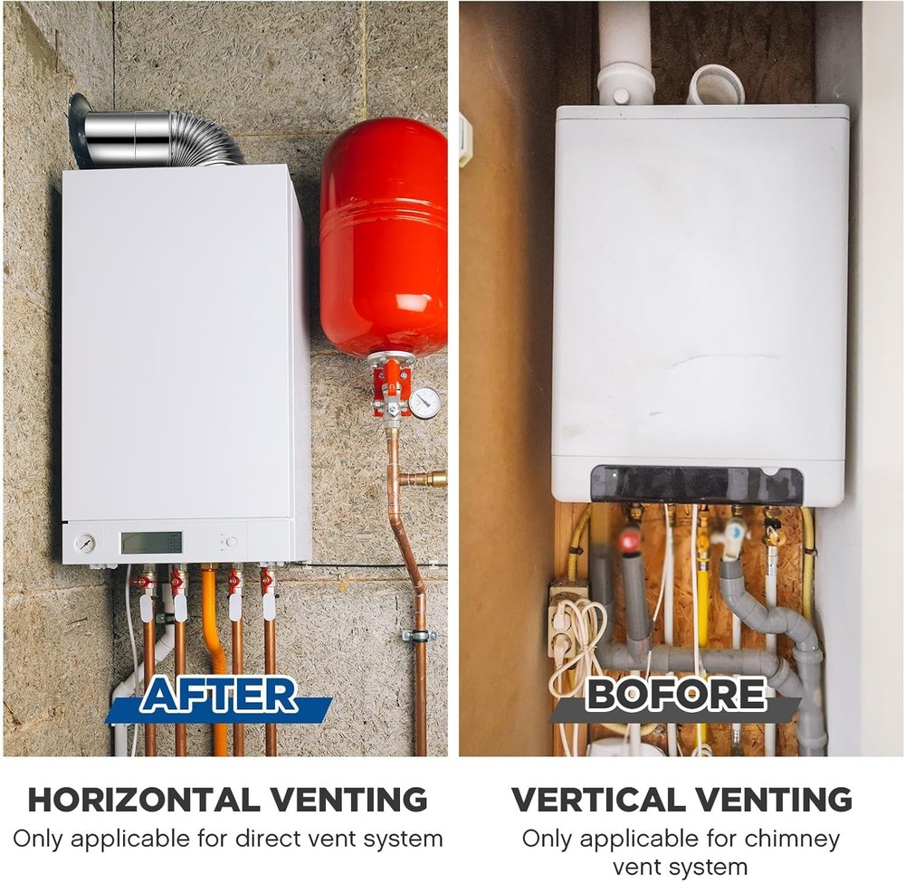 Stainless Steel Direct Vent Pipe Kit for Tankless Water Heater of 3" Od Elbow an