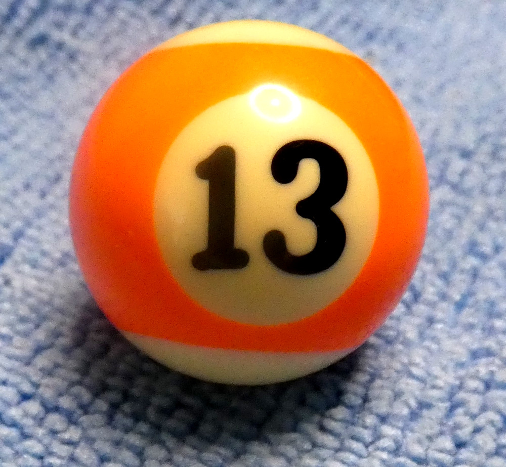 Mini 1” Pool Billiards Ball #13 Orange Stripe Replacement