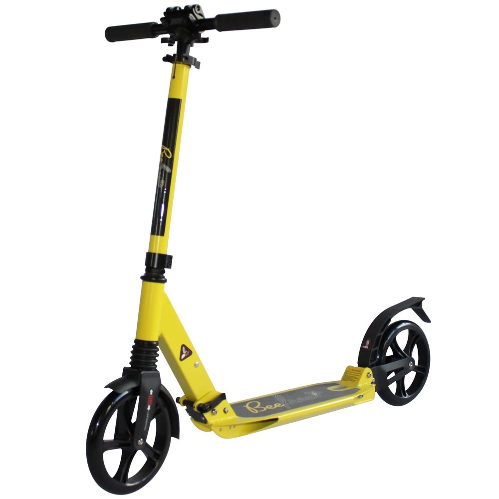 Adjustable Kick Scooter for Adults & Teens, Foldable, AntiShock, Yellow