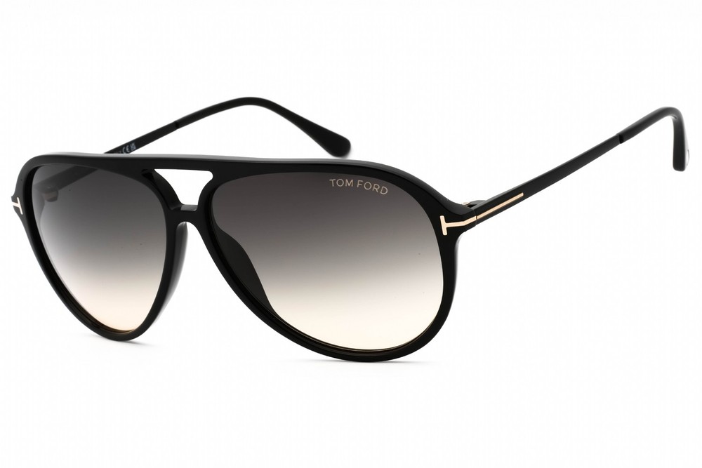TOM FORD SAMSON FT0909 01B Sunglasses Black Frame Gradient Lenses 62mm