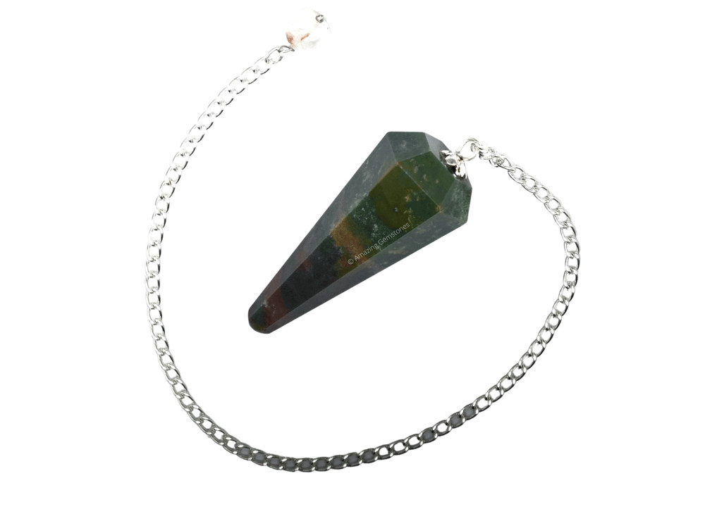 Bloodstone Dowsing Crystal Pendulum