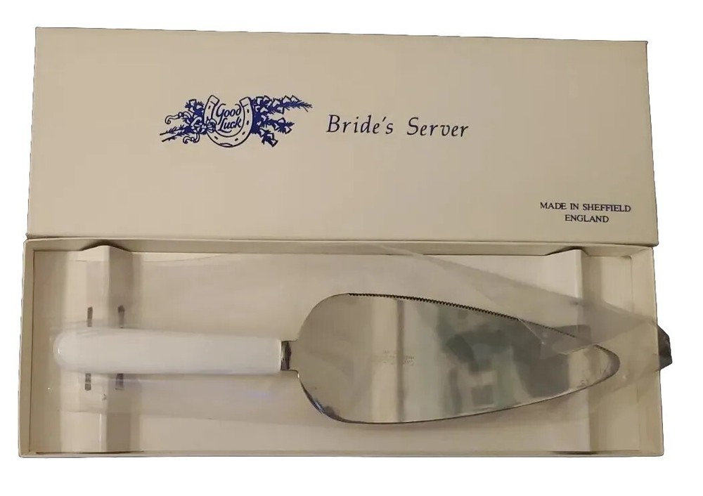 Vtg Capco Sheffield England Cake Pie Cutter Brides Server Pearlized Handle NIB