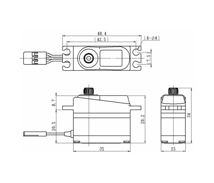 Savox Digital High Speed Mini Coreless Servo, 0.07sec/34.7oz@6.0V