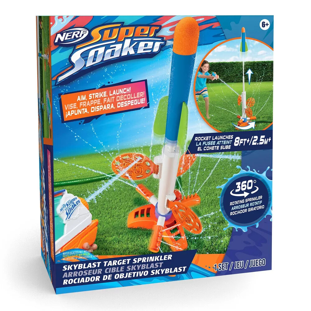 Nerf Super Soaker Skyblast Target Sprinkler - Aim/Strike/Launches up to 8'!