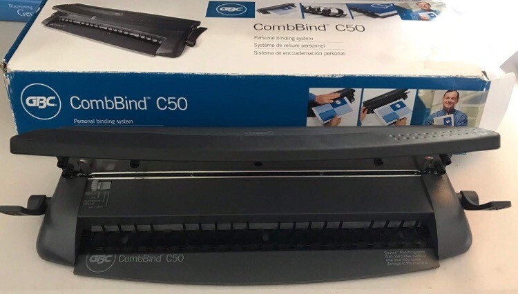 GBC COMBBIND C50 PERSONAL BINDING SYSTEM Includes Pack Of 25 Binds N Manual