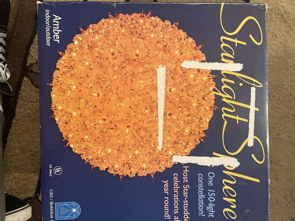 Bethlehem Starlight Sphere 150-Light Christmas Celestial Constellation Amber