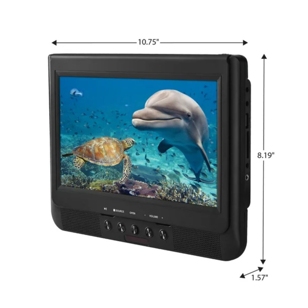 ONN Dual Screen DVD Player with Digital Panel 10" Black