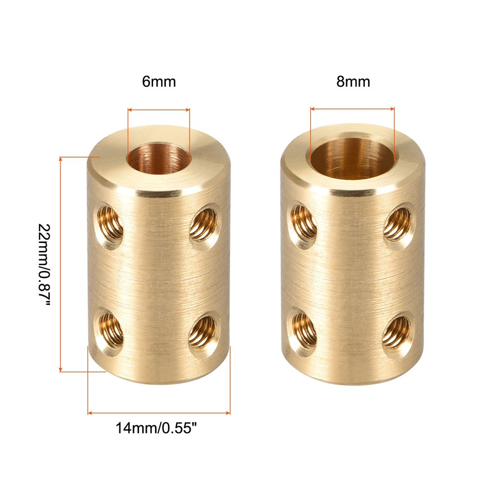Rigid Coupling Copper [for 3D Printer]-3mm-3.17mm /Gold/2Pcs