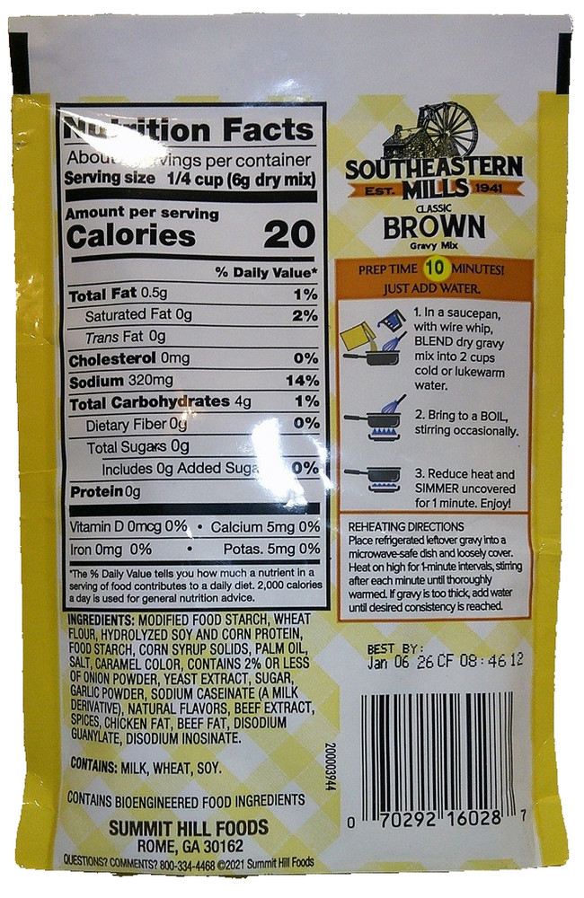 BUNDLE! (24) Southeastern Mills Classic Brown Gravy Mix Packs! FREE Ship!