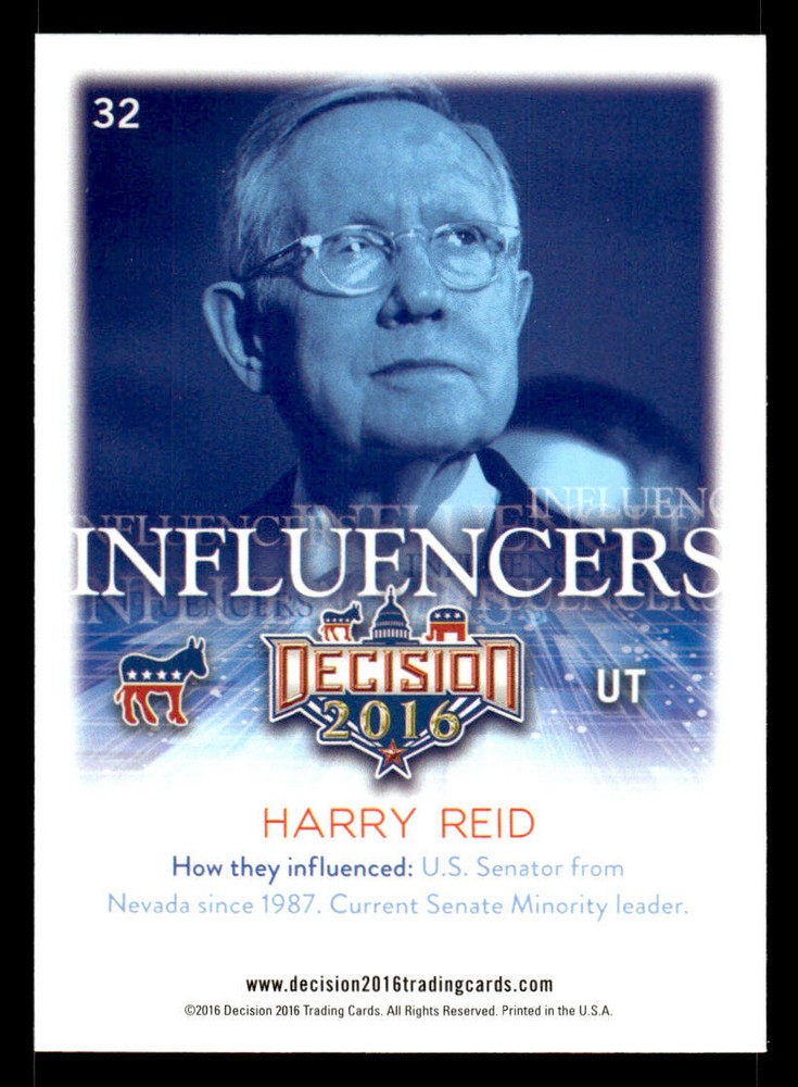 2016 Decision 2016 #32 Harry Reid Card