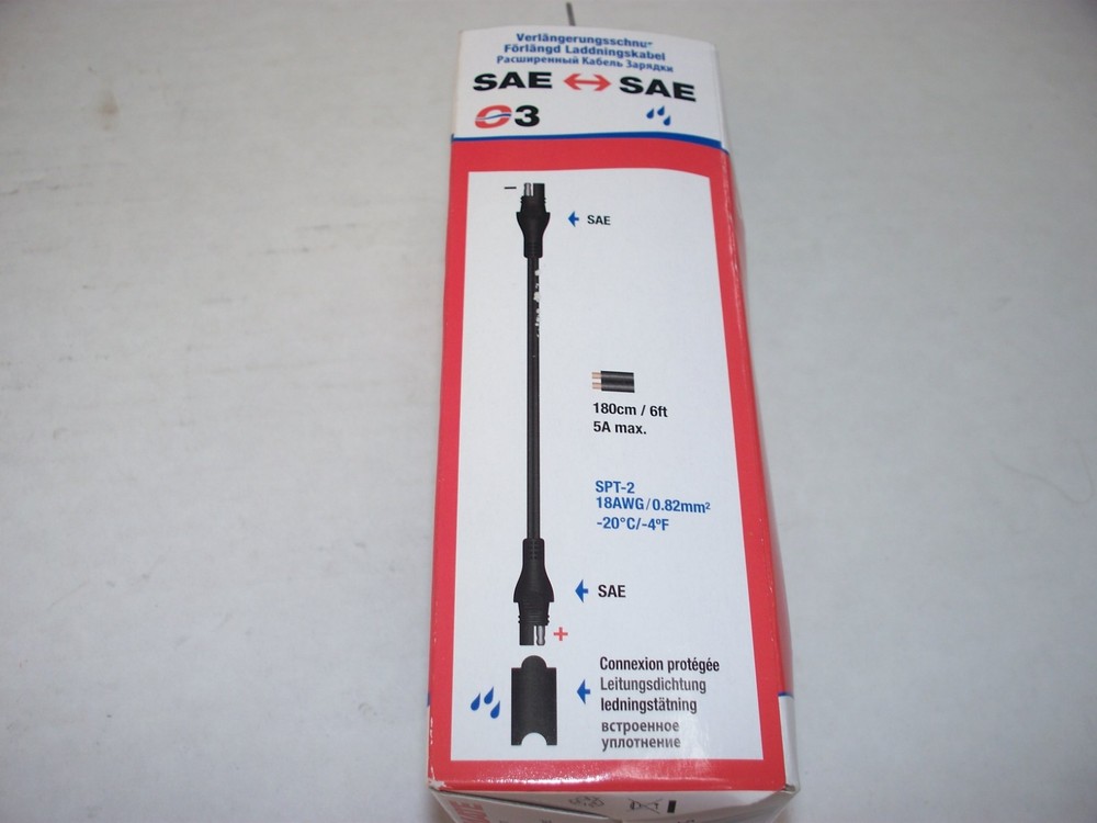 Tecmate OptiMate 6ft 5 Amp Charge Cable Extender Cable SAE Connection NEW O-03