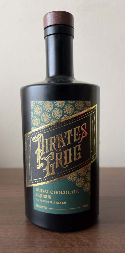 Pirates Grog Dubai Chocolate Rum Liqueur Empty Bottle