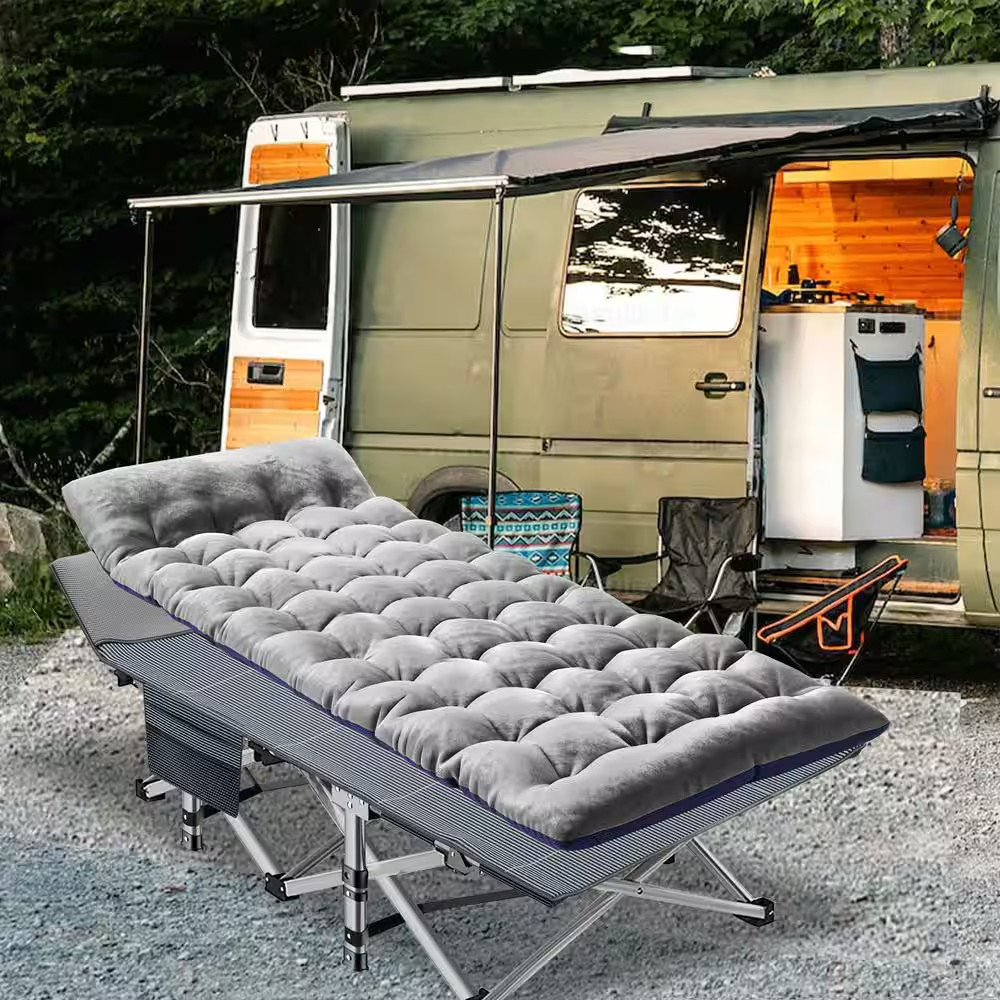 Folding Camping Cot, Heavy-Duty Sleeping Cots with Carry Bag, Double Layer Oxfor