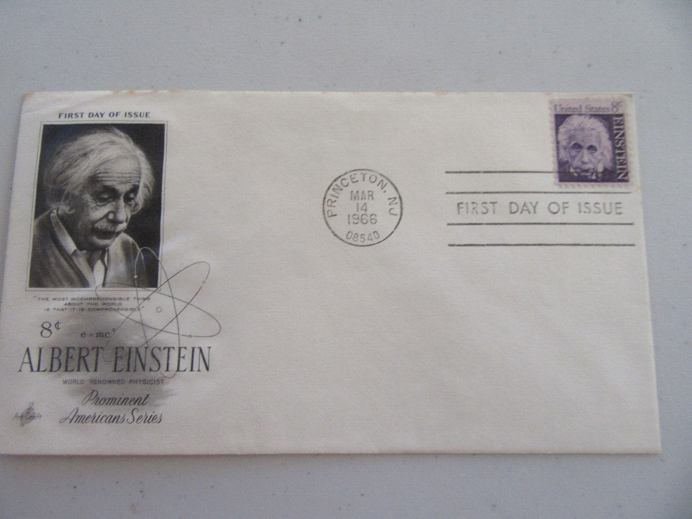 Albert Einstein 8c Stamp Fdc Sc#1775 ArtCraft Cachet Cover-1966 Issue Auction #3