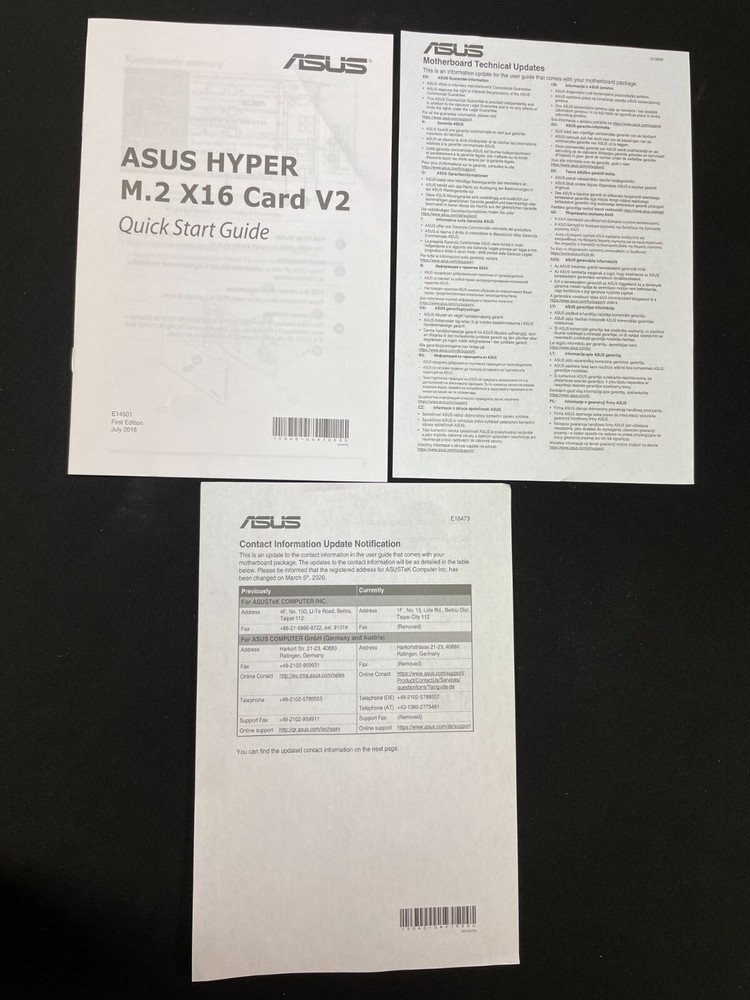 ASUS Hyper M.2 x16 Silver Professional Card v2 4 x M.2 Socket 3 RAID Controller