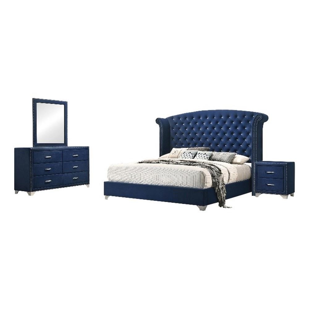 Melody 4-piece Eastern King Bedroom Set Pacific Blue