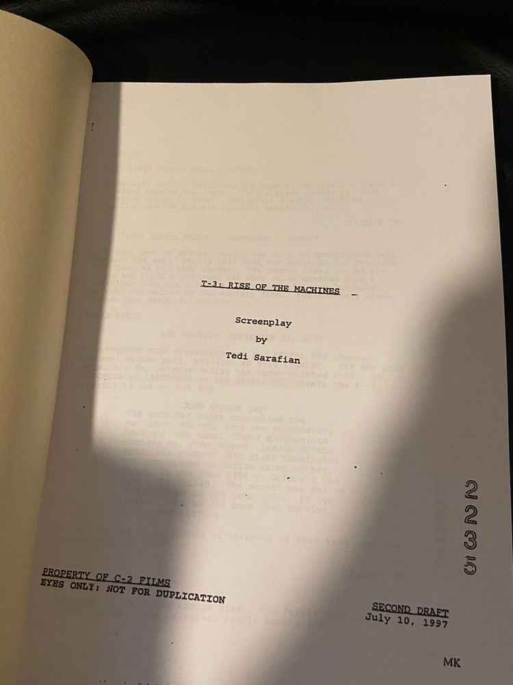 Sony Pictures TERMINATOR TRILOGY Rare Script SCREENPLAY SET Collection