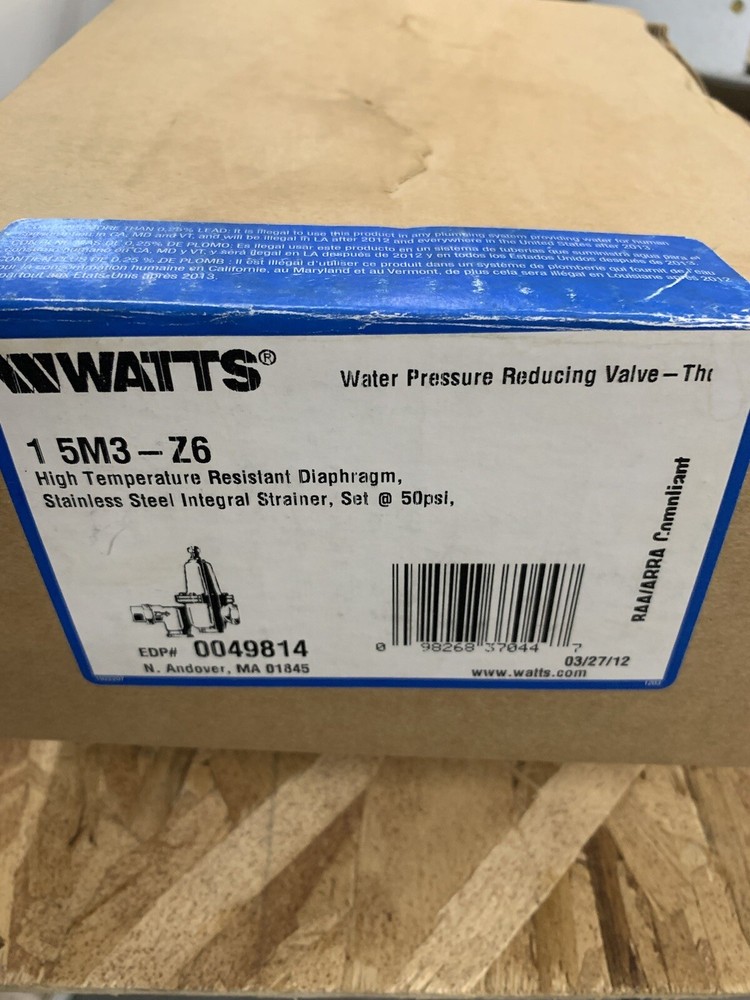 Watts 1" 5M3-Z6 Brass Pressure Reducing Valve