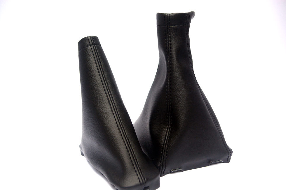 For 07-11 Chevy Aveo Faux Leather Shift Boot & E Brake Boot Black