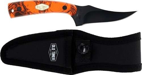 Old Timer Sharpfinger Fixed Blade Knife ORANGE BLACK CAMO