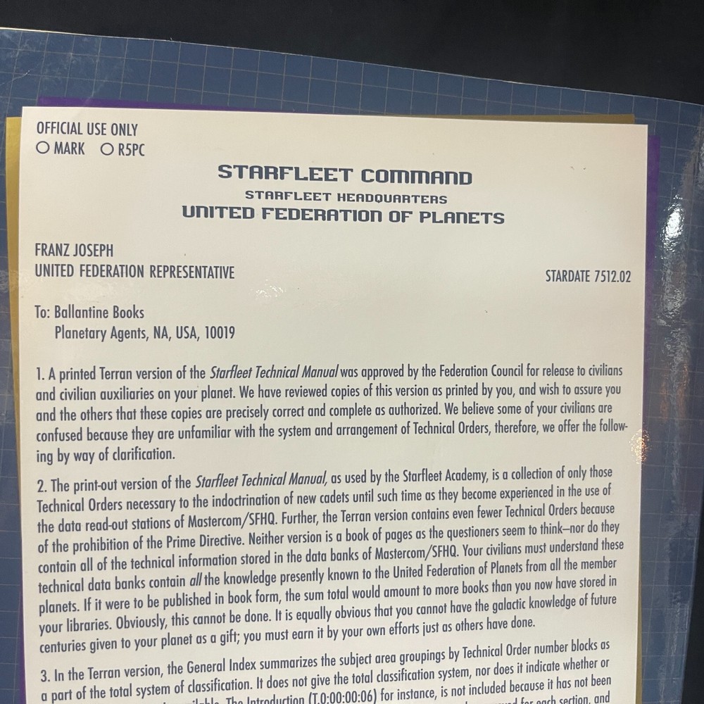 Star Trek Starfleet Technical Manual Illustrated