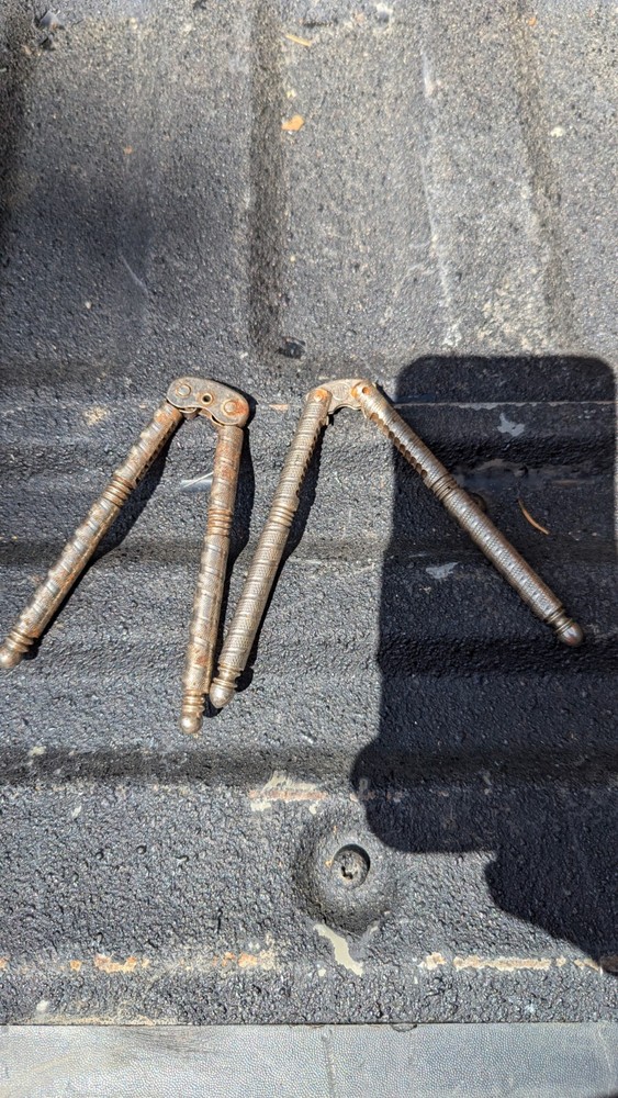 Vintage Nut Cracker Tools Metal (2) Pair Steel Nutcracker Pecan Walnut